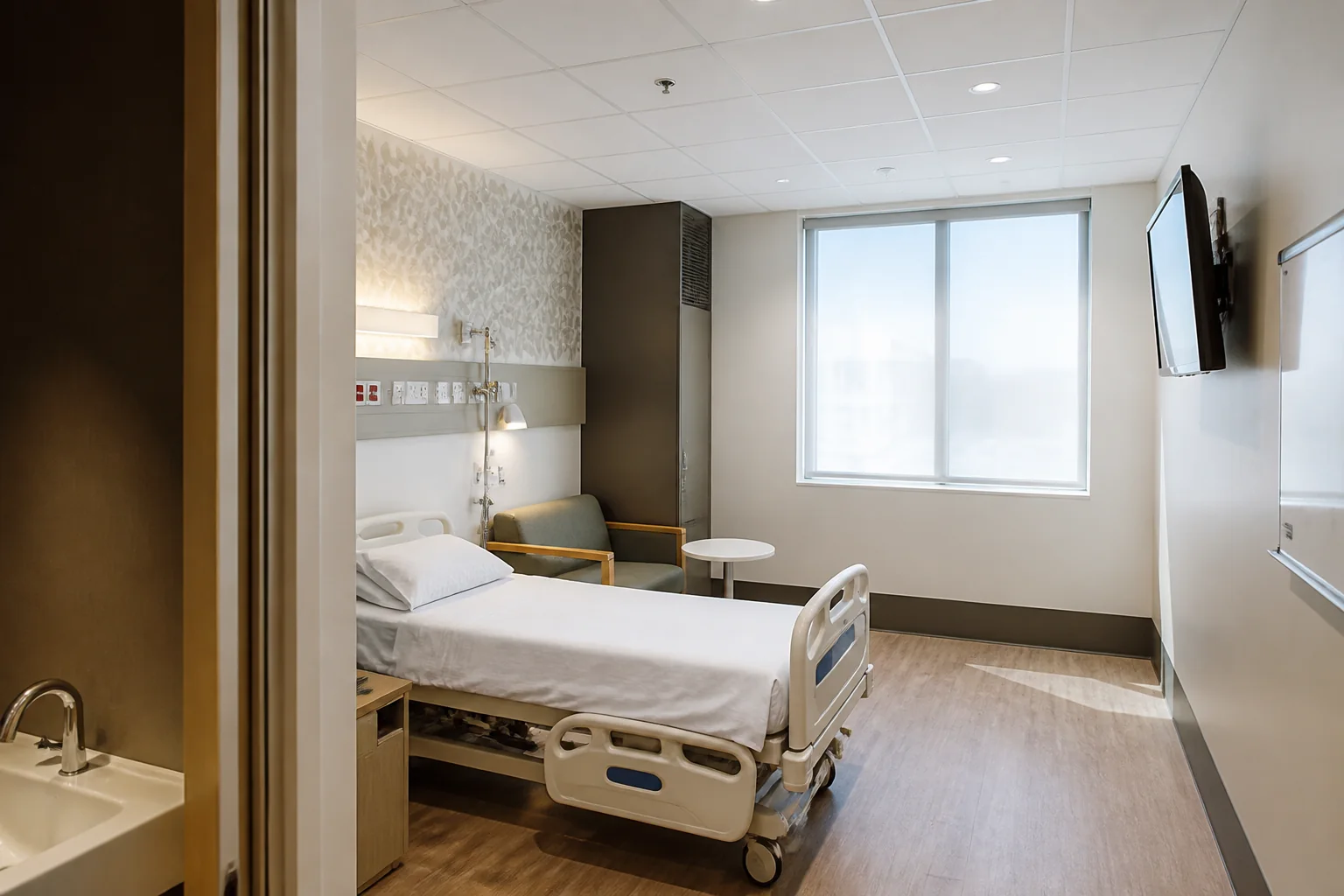 澳大利亚昆士兰 Ipswich Hospital 内真实的单人病房