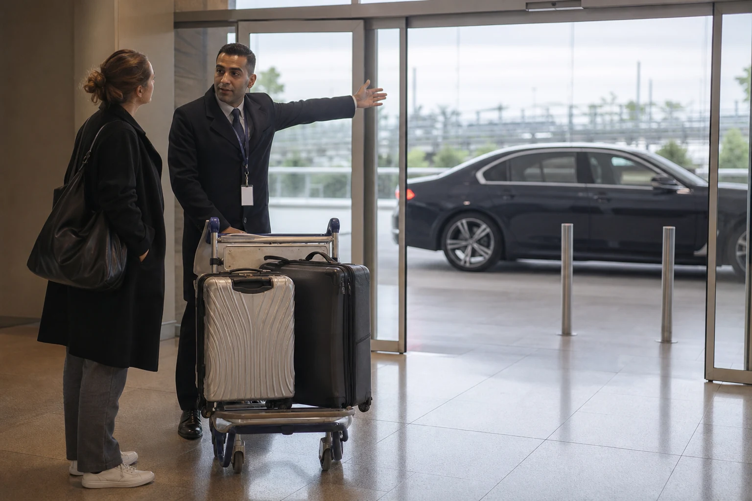 VIP-Ankunftsassistenz bei Gepäck und Übergabe an den Chauffeur