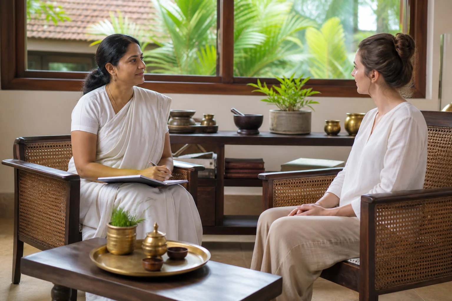 Personal Ayurveda consultation in a calm retreat setting