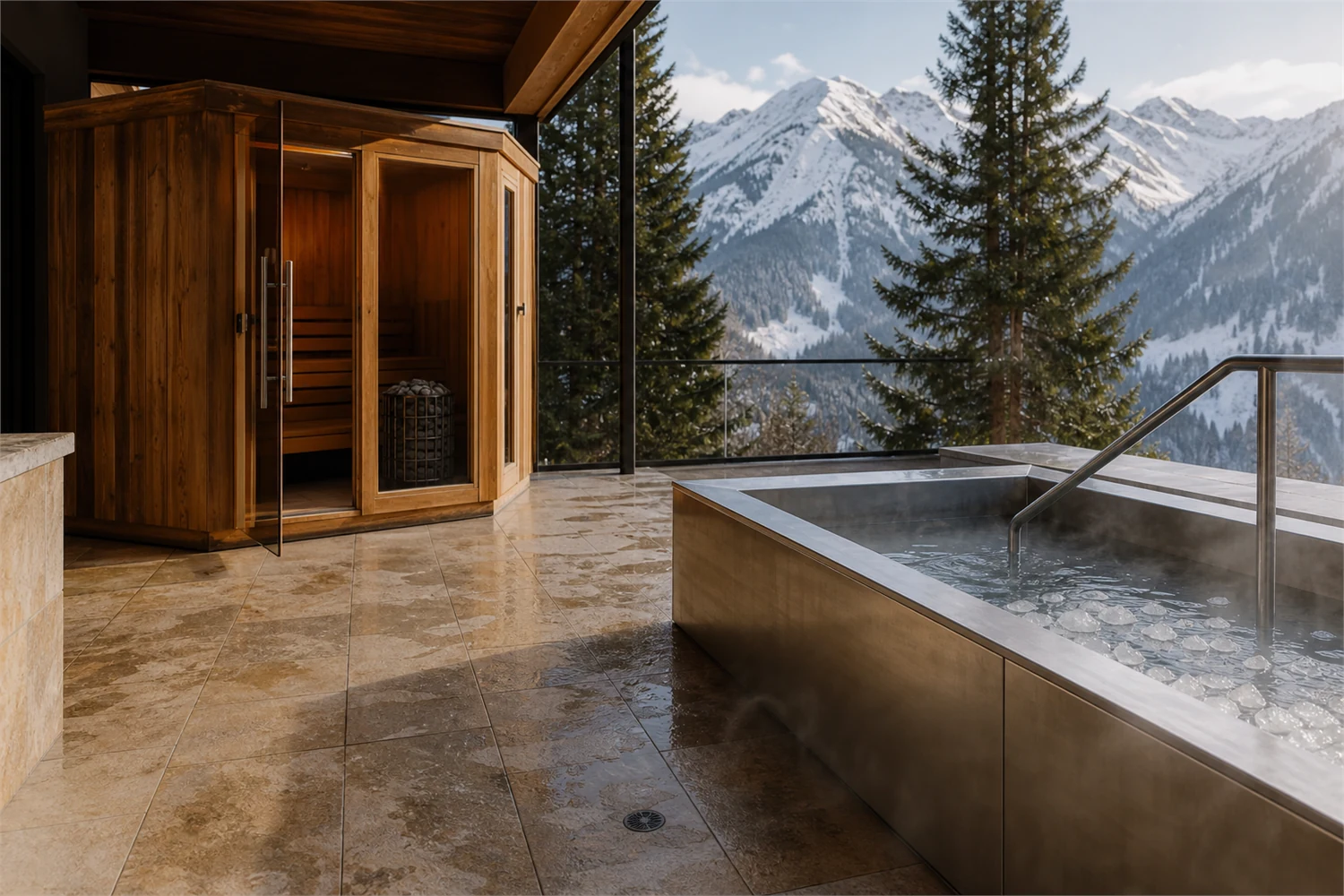 Contrast Therapy im Luxushotel: Sauna, Eisbad und High-End-Wellness