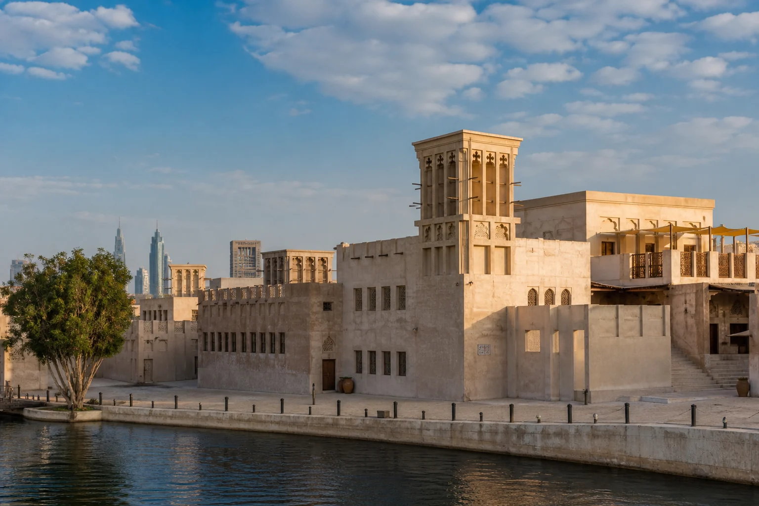 Al Shindagha Museum exterior in Dubai with historic architecture