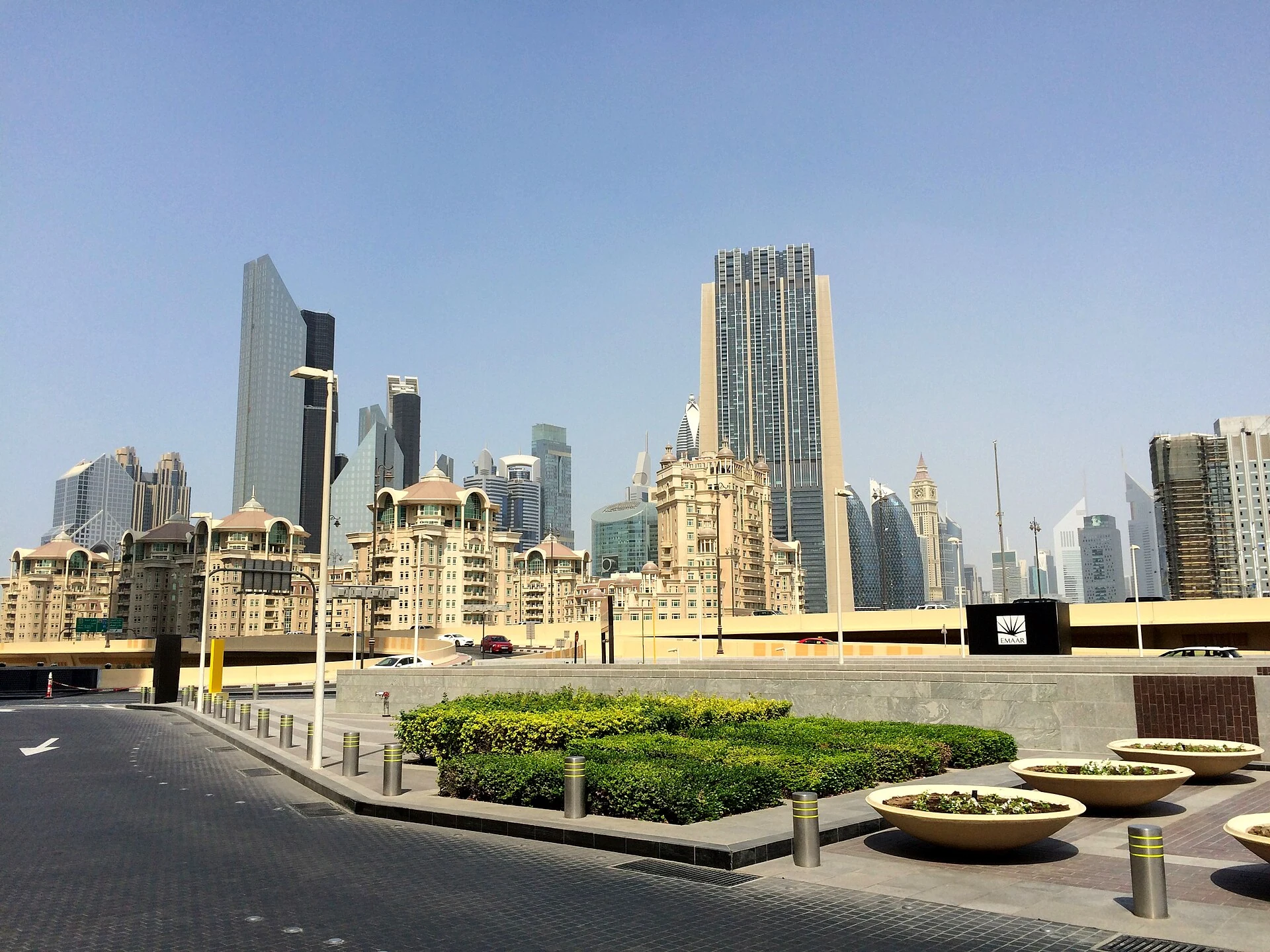 Dubai International Financial Centre skyline viewed from Dubai Mall