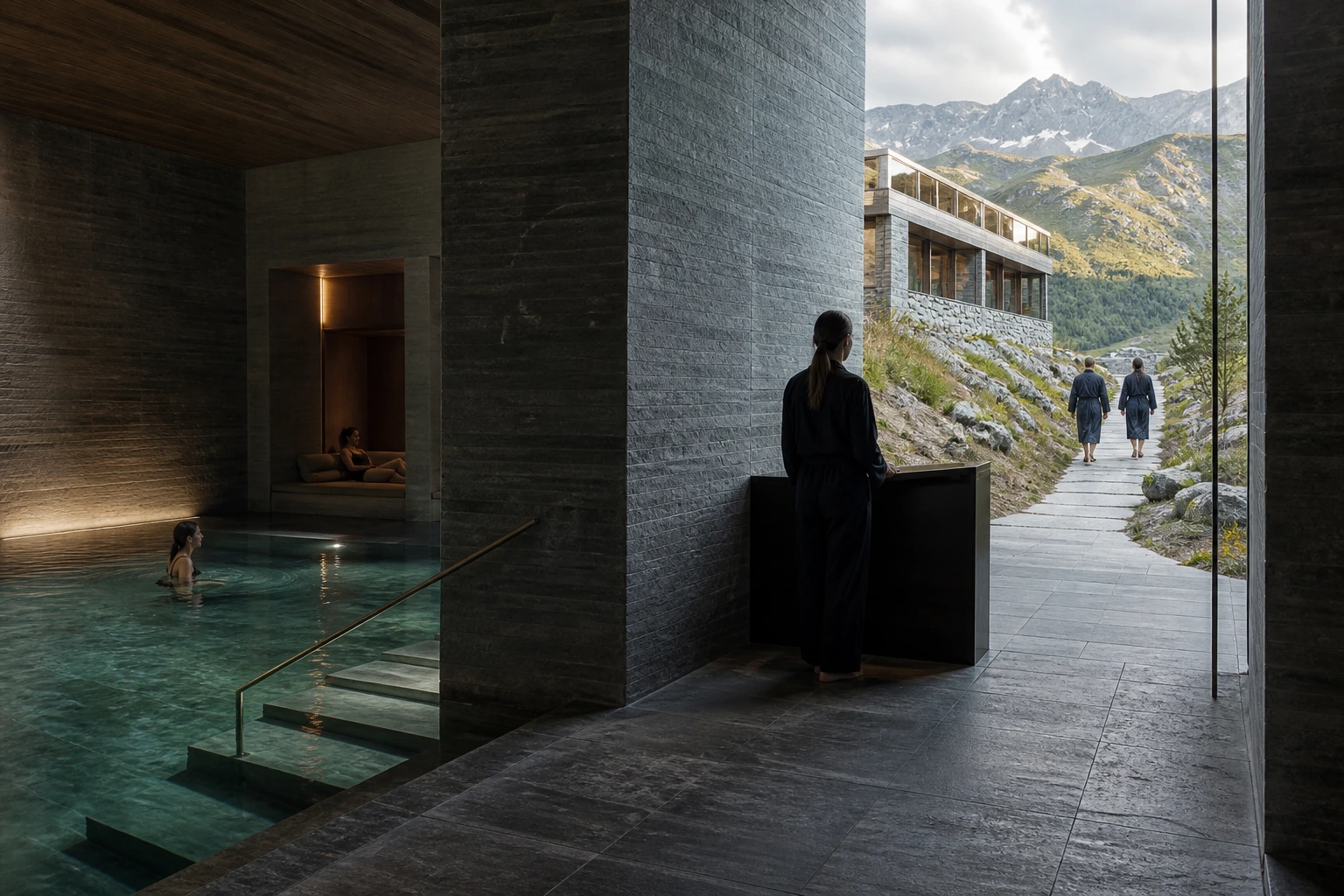 Fotorealistische Illustration zu europe thermal baths grand hotels: signature experience