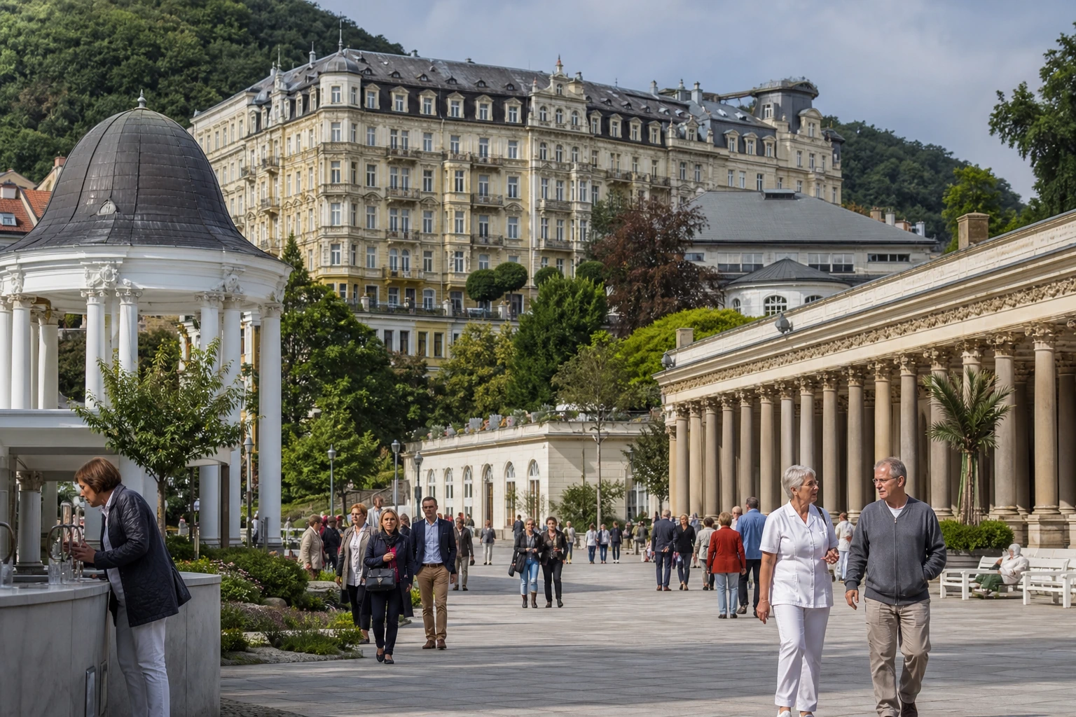 Fotorealistische Illustration zu europe thermal baths grand hotels: logistics and service