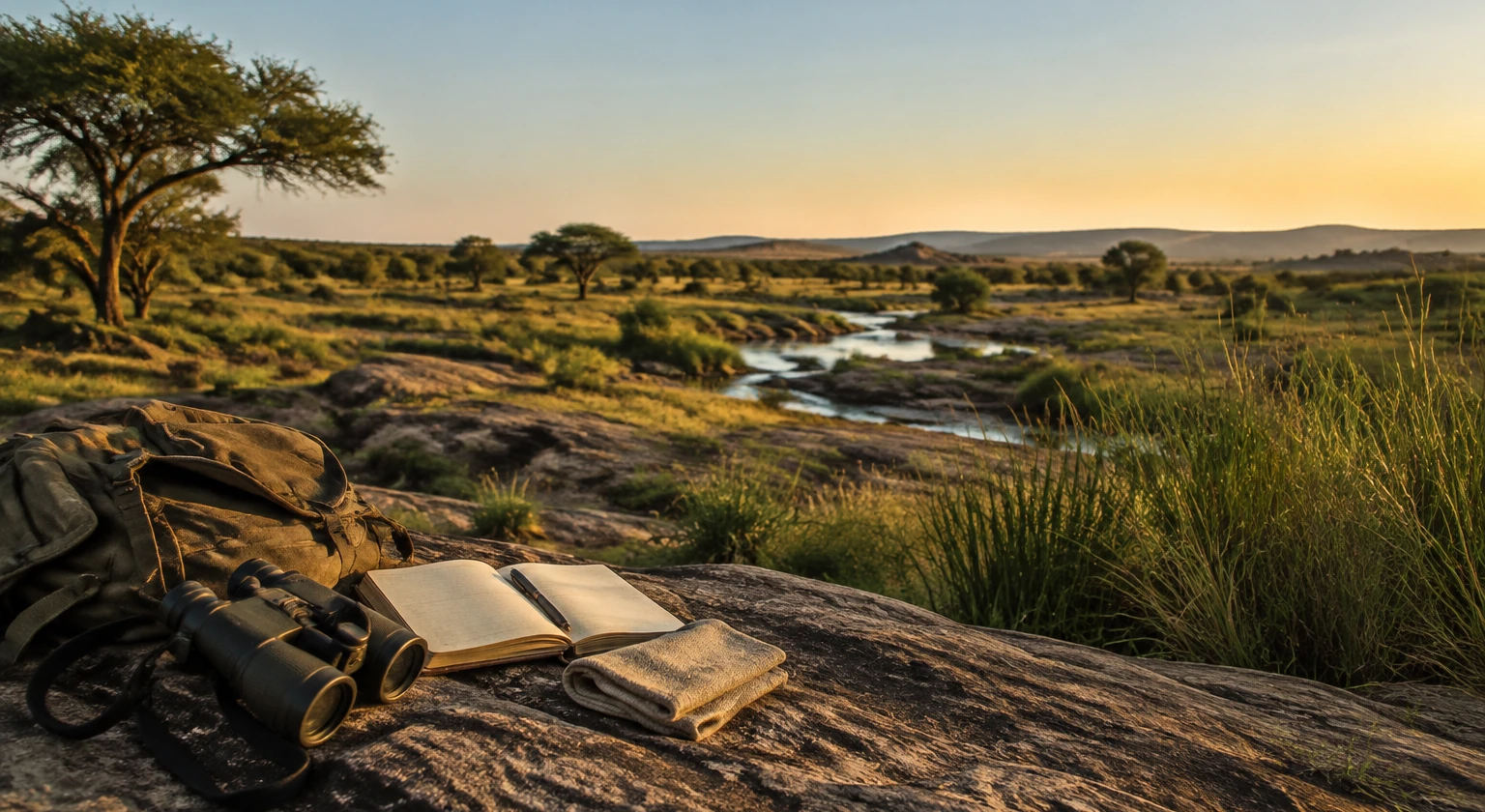 Photorealistic illustration for evaluating safari guides: reality-check detail