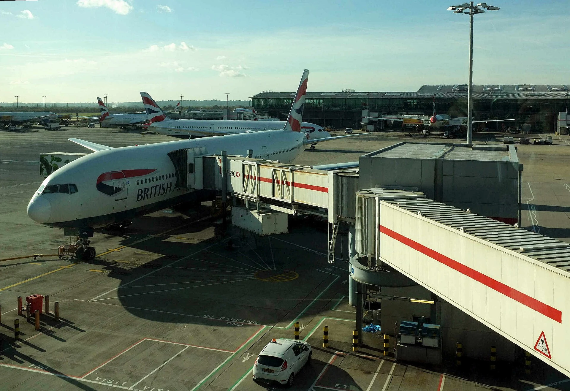 British Airways aircraft at gate C54 at London Heathrow