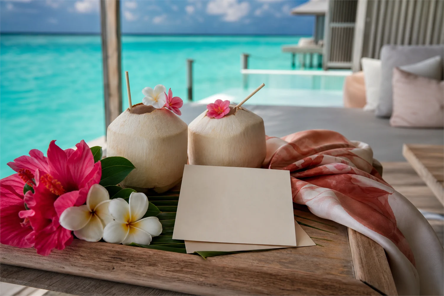 Personal honeymoon arrangement on a private terrace