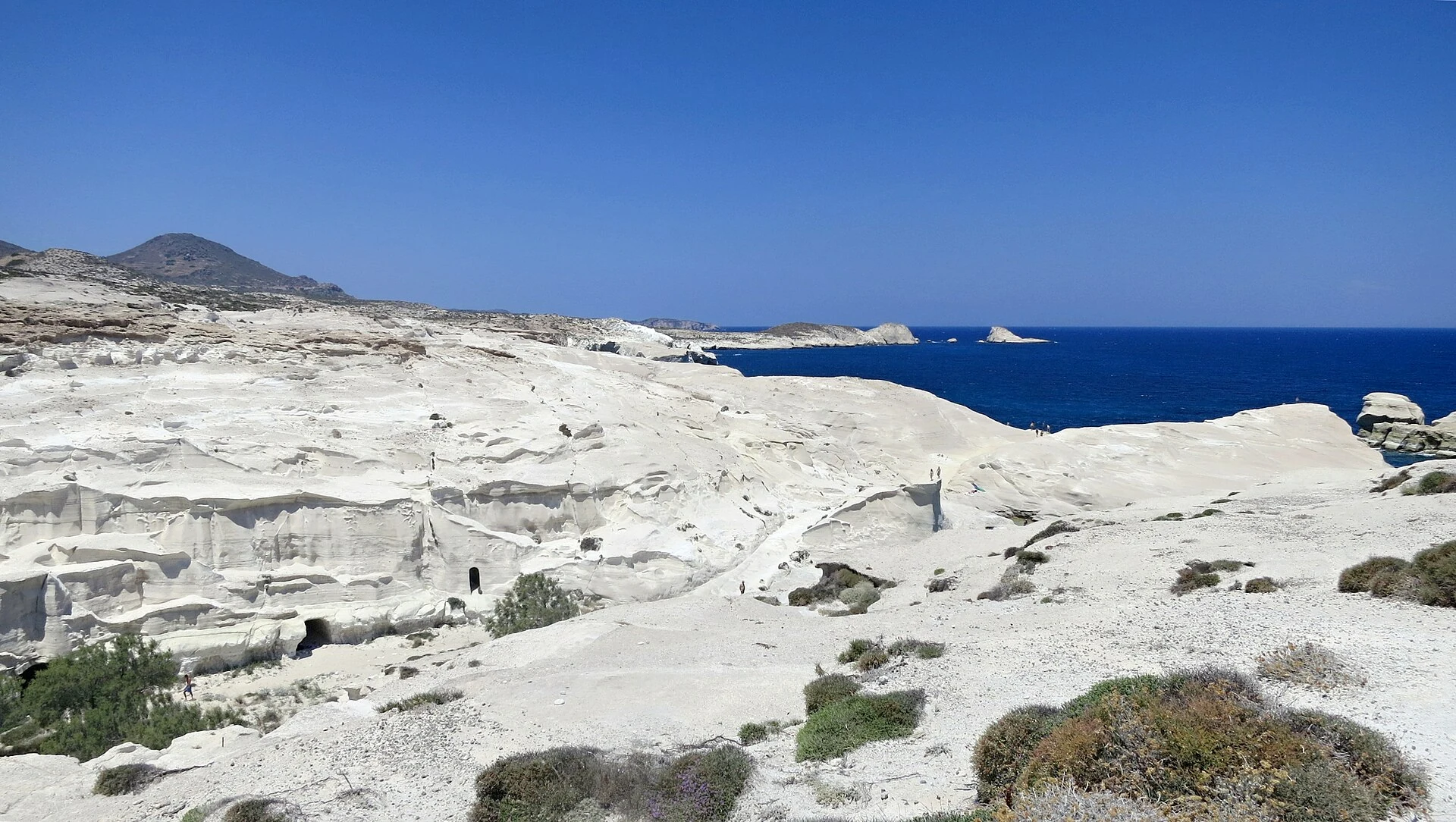 White volcanic coastal formations at Sarakiniko beach on Milos