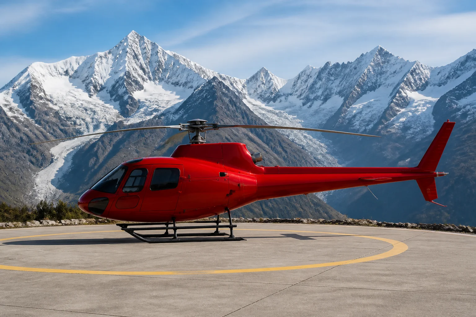 Air Zermatt EC130 T2 HB-ZAZ parked at Zermatt Heliport