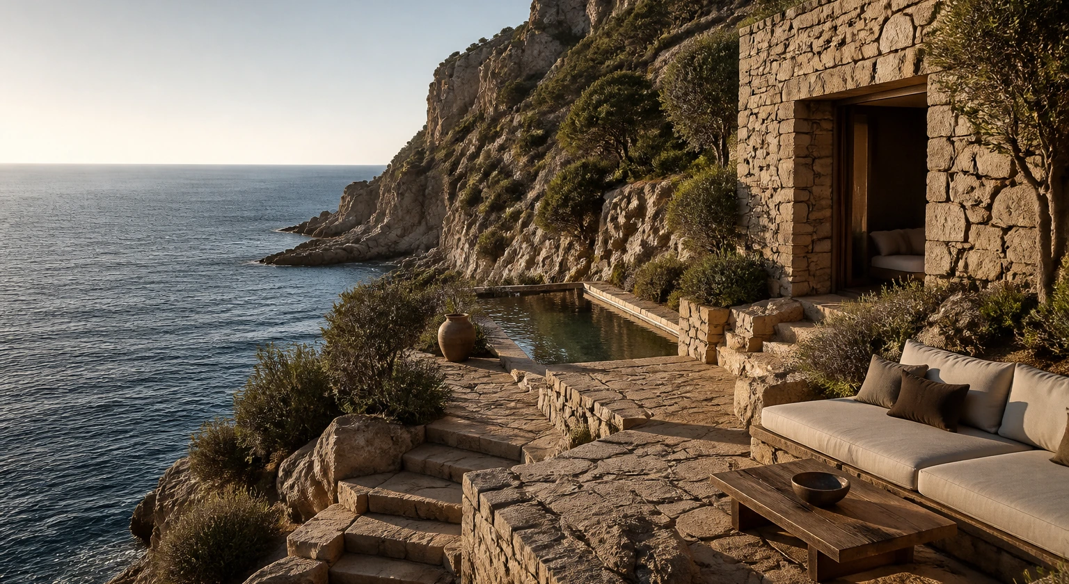 Photorealistic illustration for hidden luxury hotels: reality-check detail
