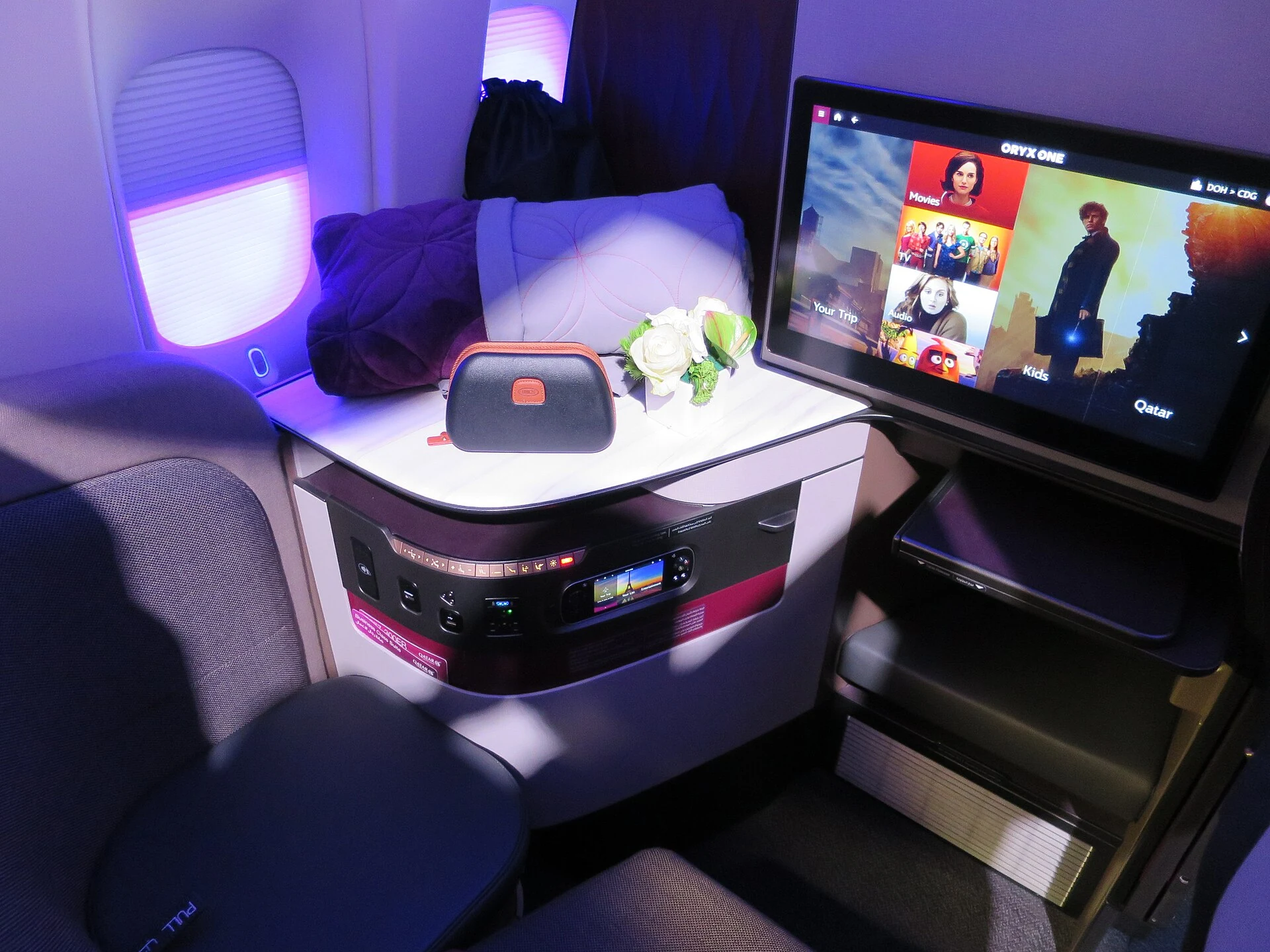 Qatar-Airways-Qsuite als Präsentationskabine auf der ITB 2017
