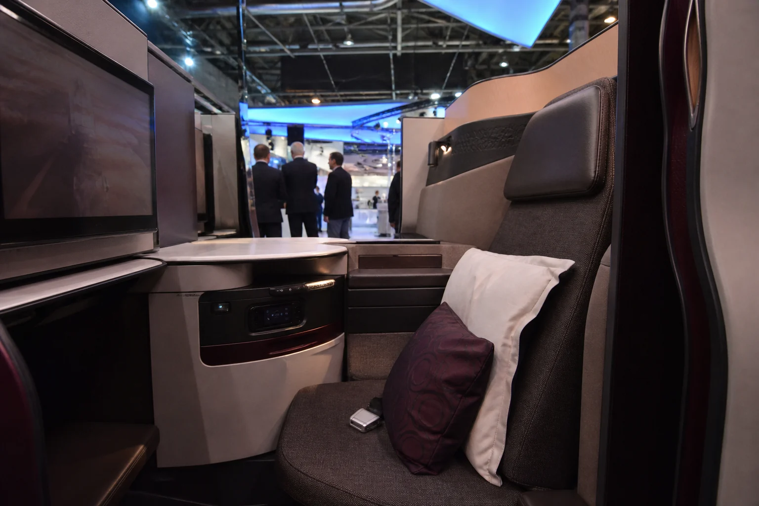 Qatar Airways Qsuite presented as a cabin showcase at ITB 2017