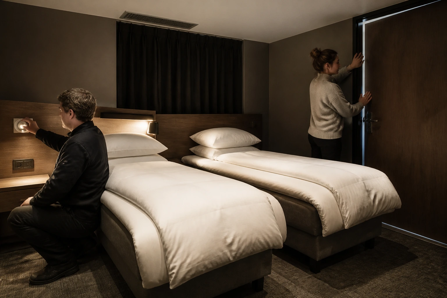 Illustration photoréaliste pour hotel sleep program booking checklist : logistics and service