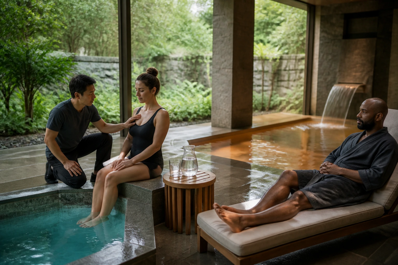 Photorealistic illustration for how to read spa menu: logistics and service