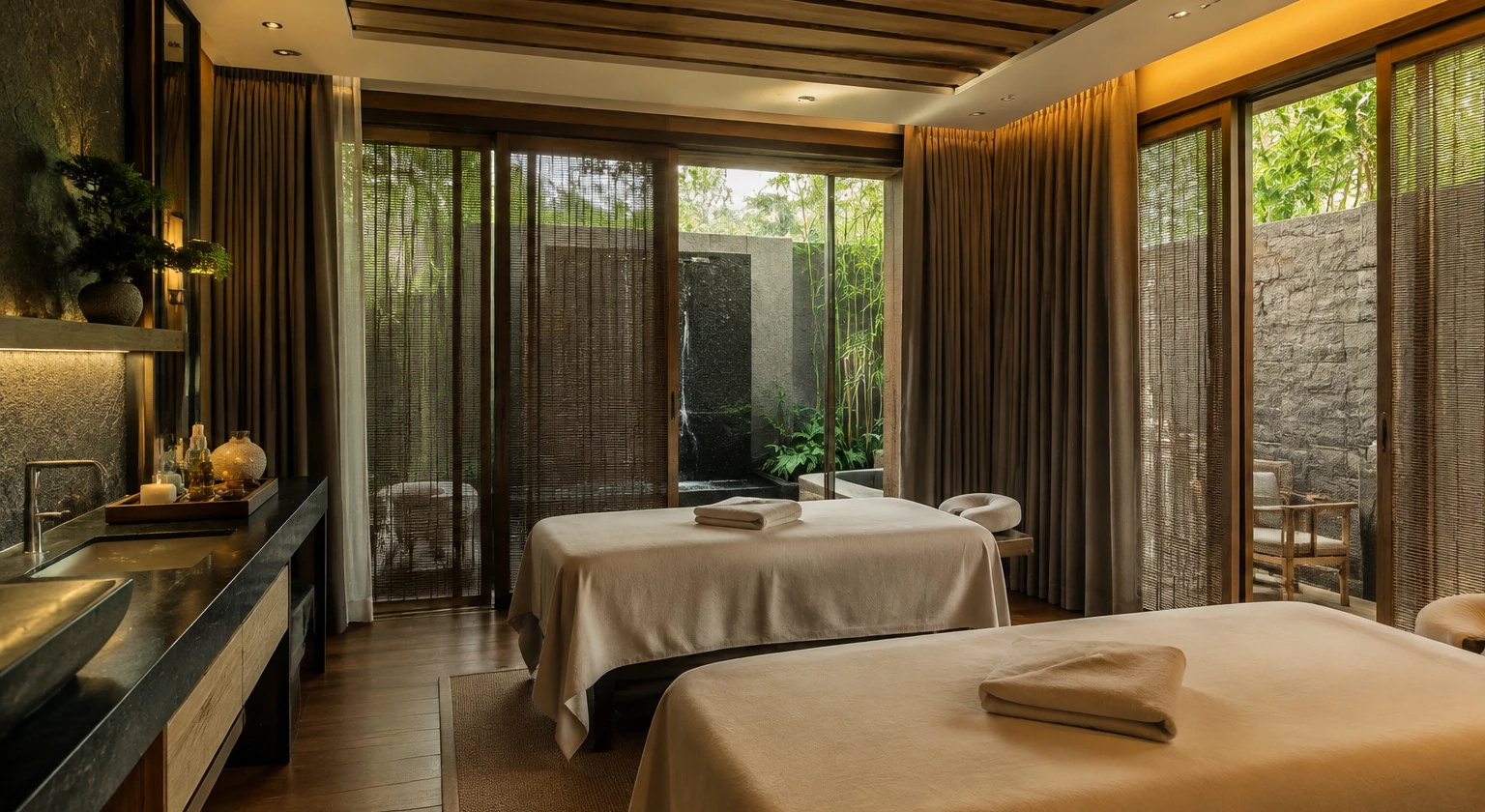 Photorealistic illustration for how to read spa menu: reality-check detail