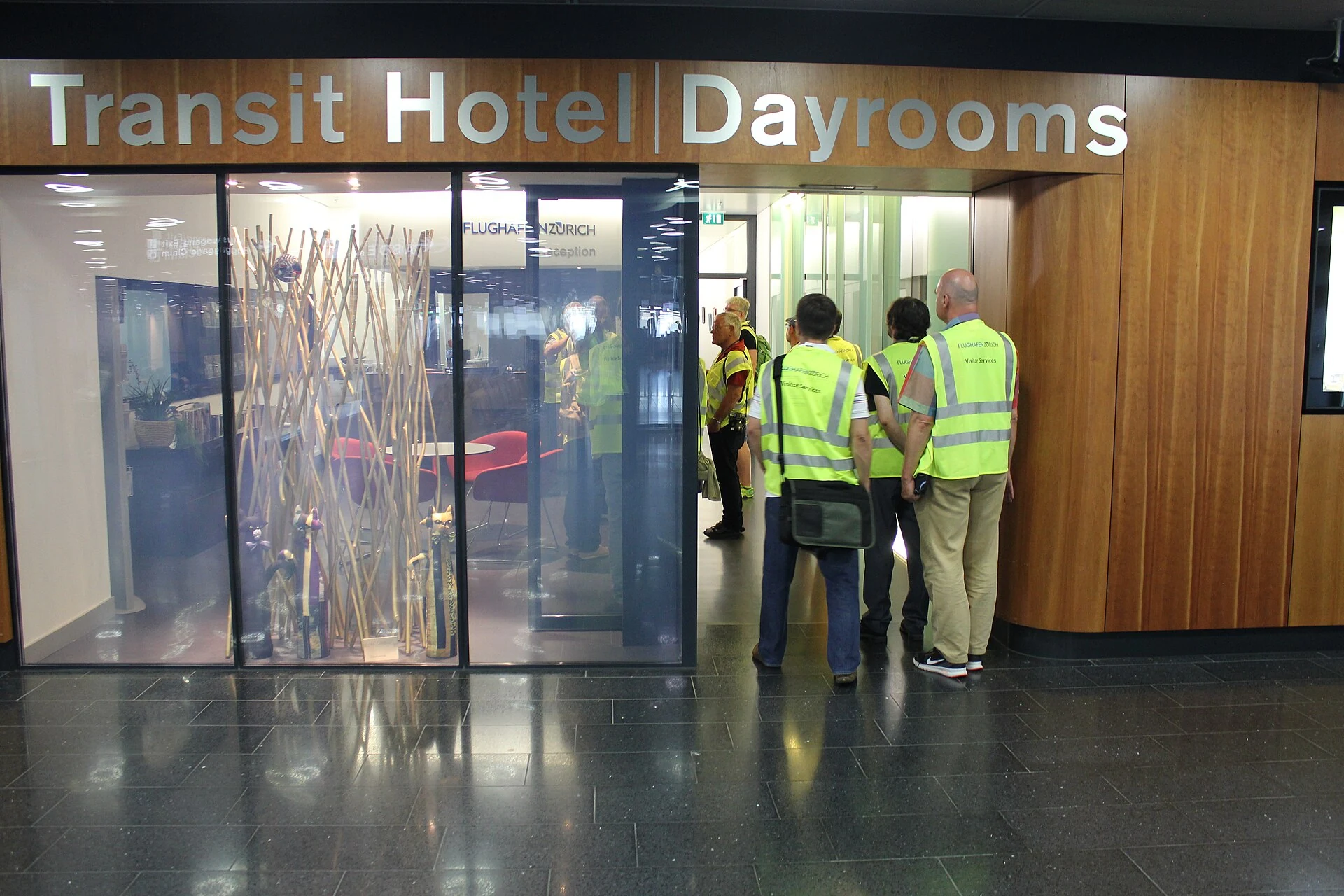 Entrance to Transit Hotel and Dayrooms at Zurich Airport
