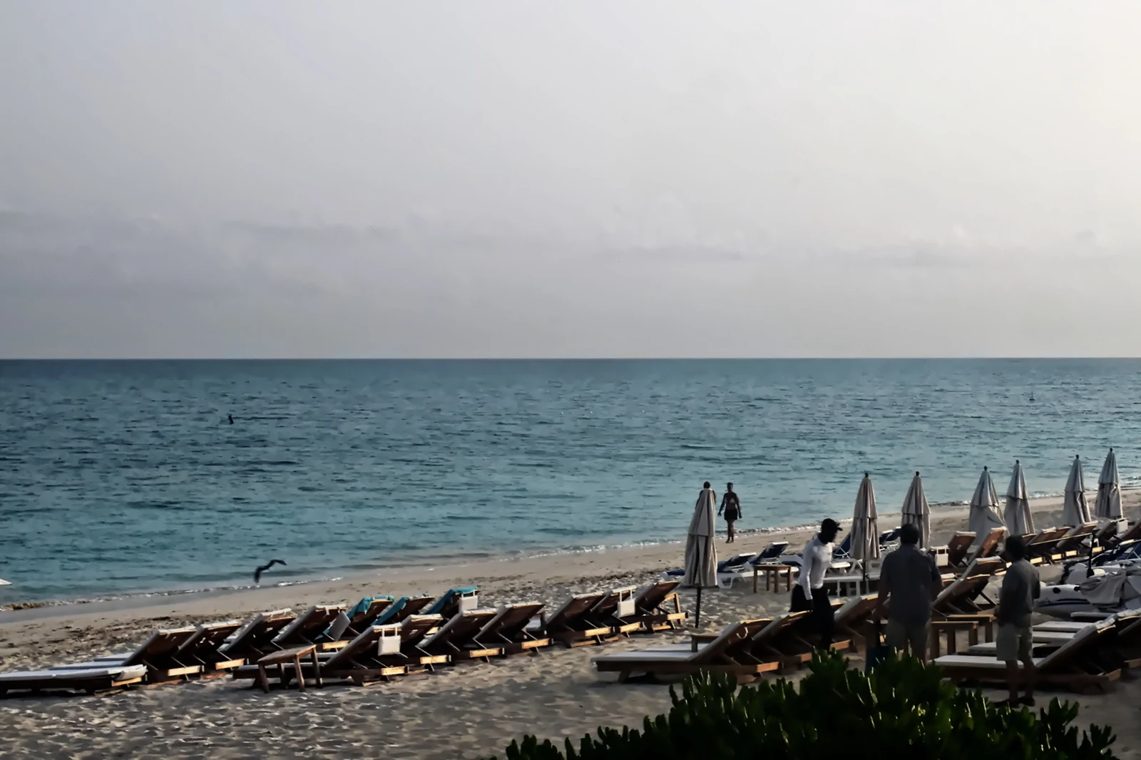 Quiet morning walk at Grace Bay Beach