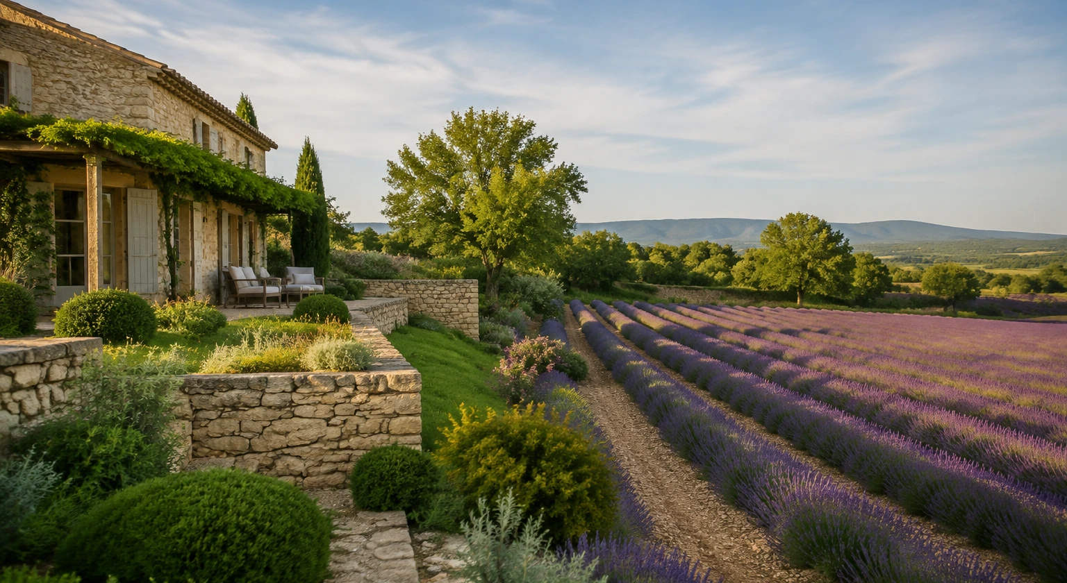 Photorealistic illustration for luxury provence: accommodation and physical layout