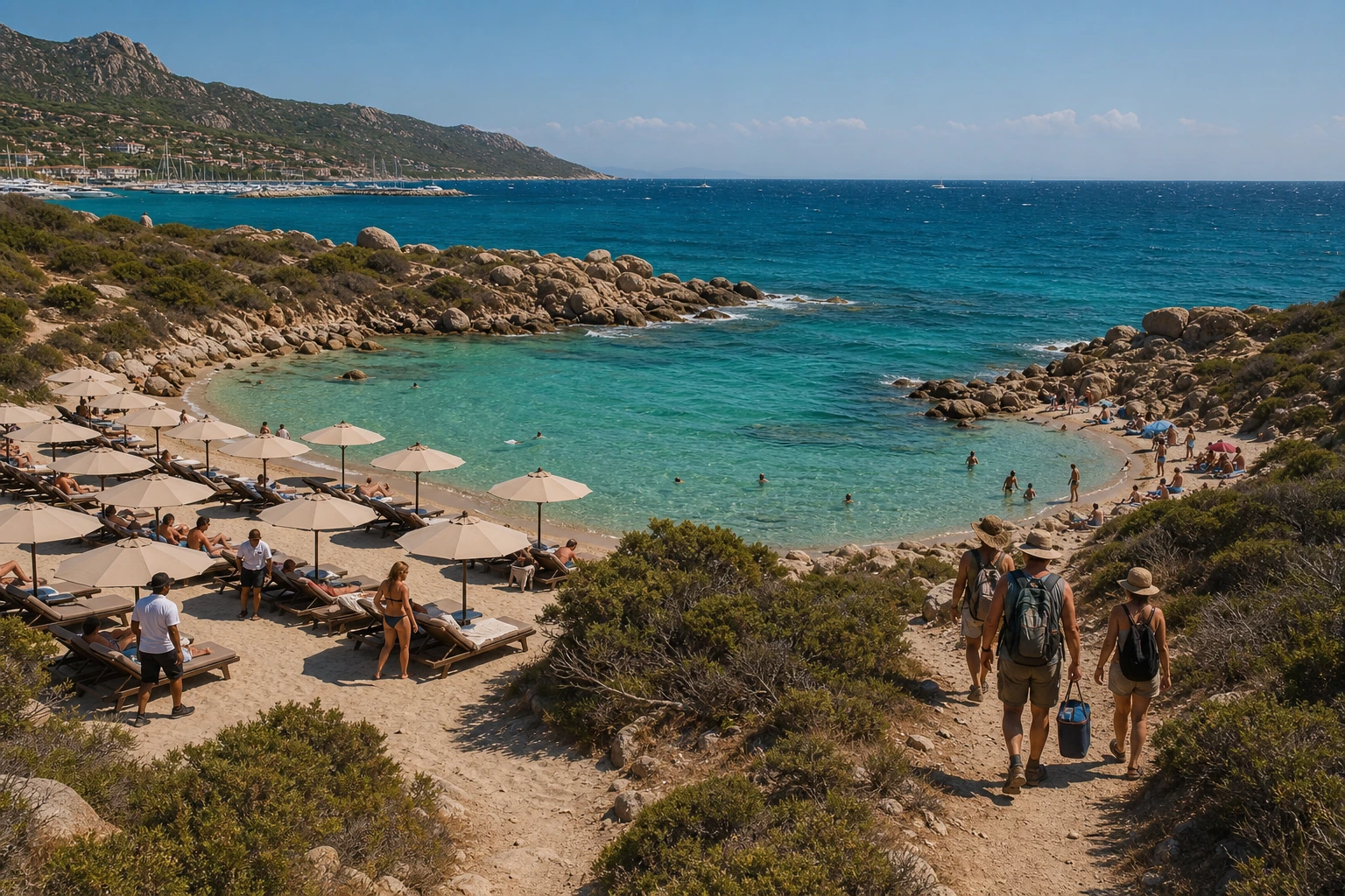 Photorealistic illustration for luxury sardinia coasts: reality-check detail