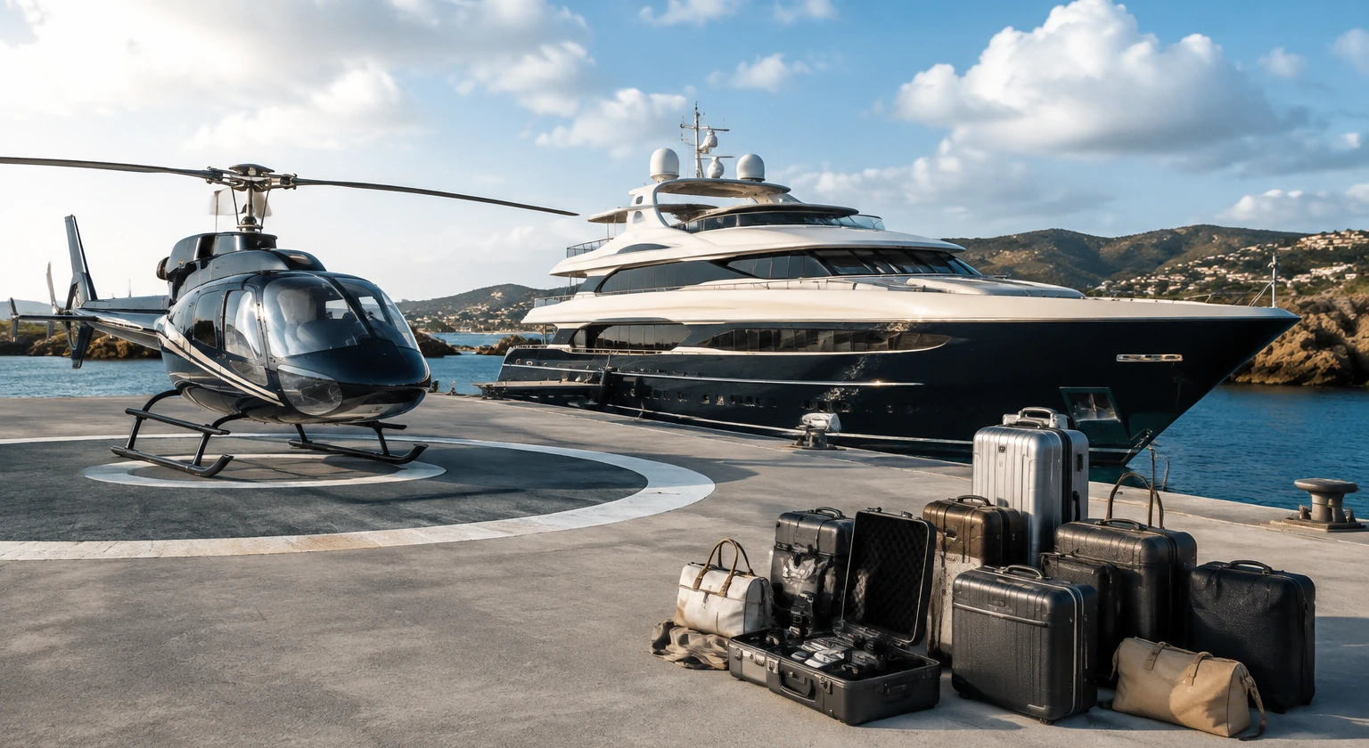 Photorealistic illustration for luxury travel insurance: logistics and service