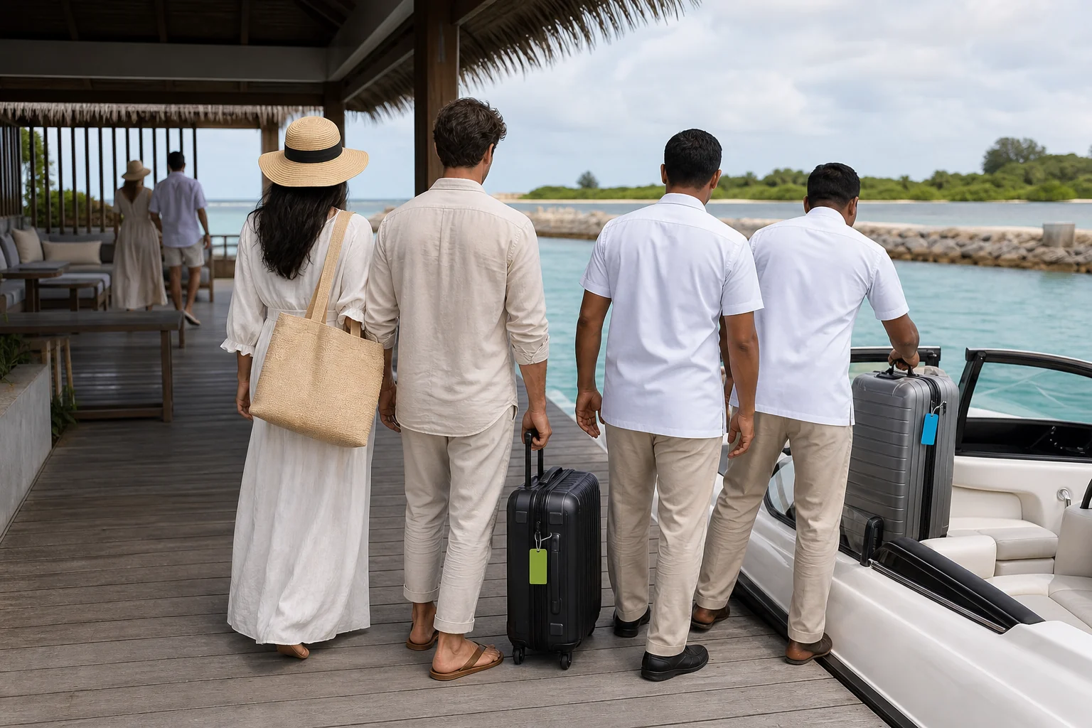 Remise fictive des bagages sur une jetée de transfert partagée