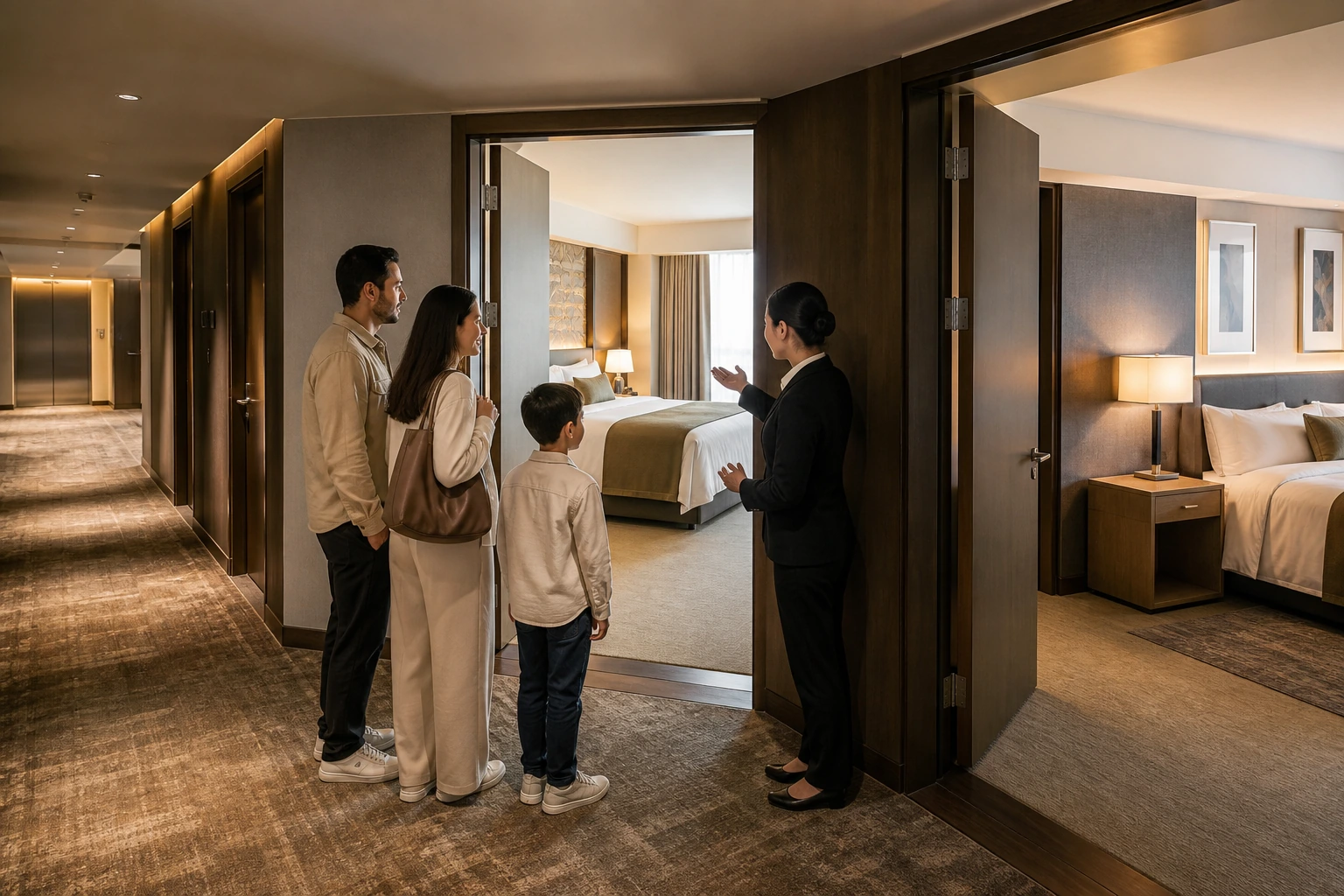 Photorealistic illustration for measuring hotel quiet: accommodation and physical layout
