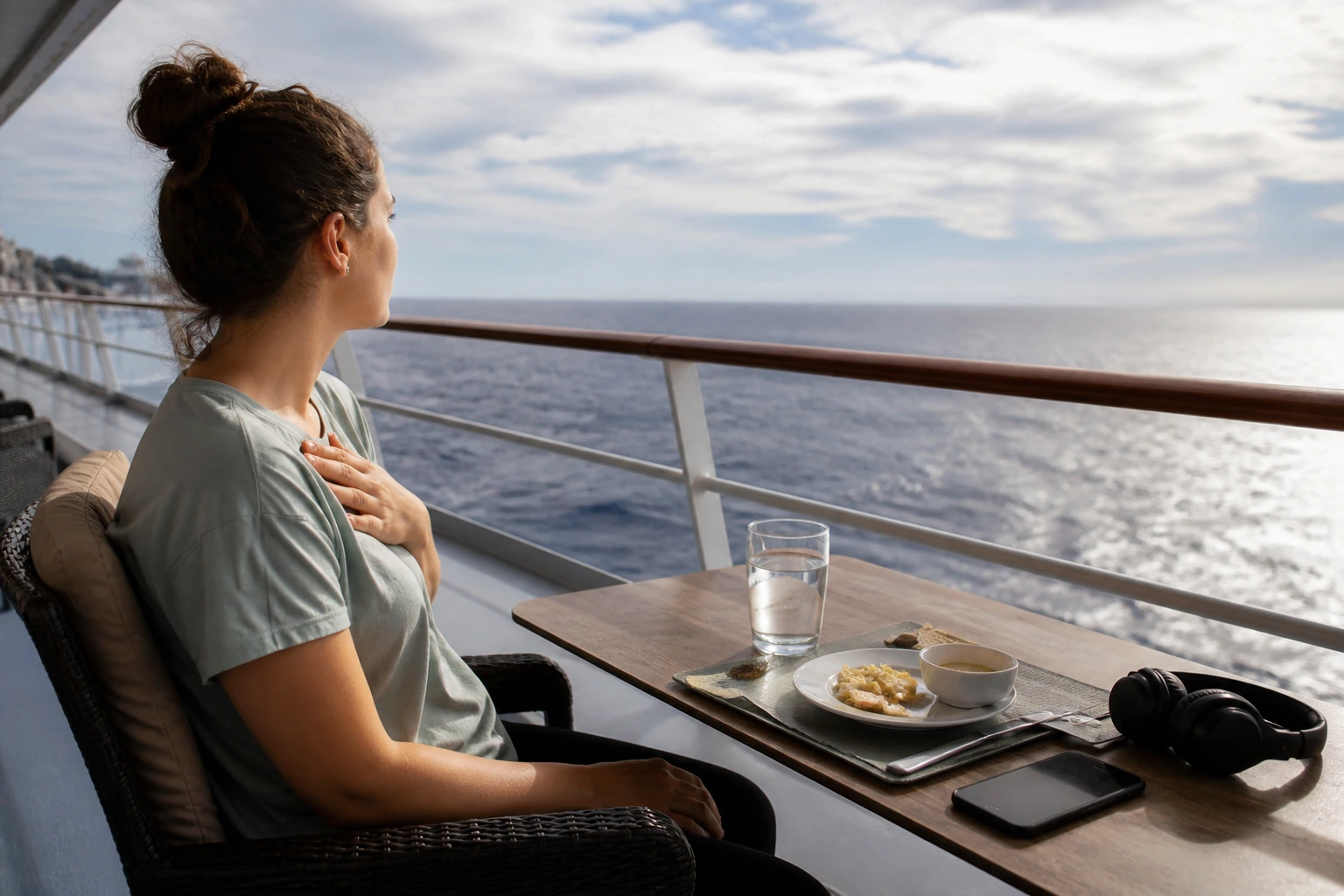 Illustration photoréaliste pour motion sickness ships routes stabilizers : reality-check detail