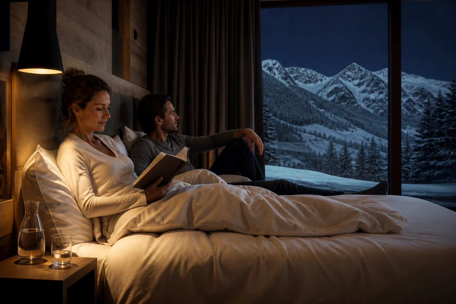 Fotorealistische Illustration zu mountain spa hotel selection: signature experience