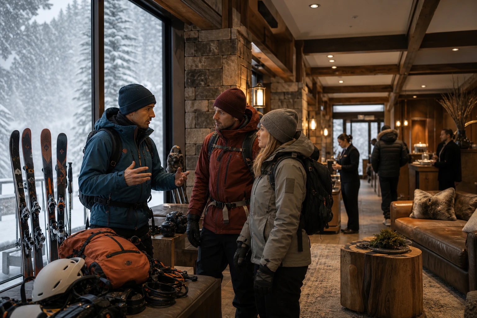 Fotorealistische Illustration zu mountain spa hotel selection: reality-check detail