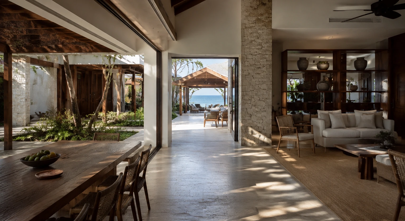 Photorealistic illustration for multigenerational travel: accommodation and physical layout