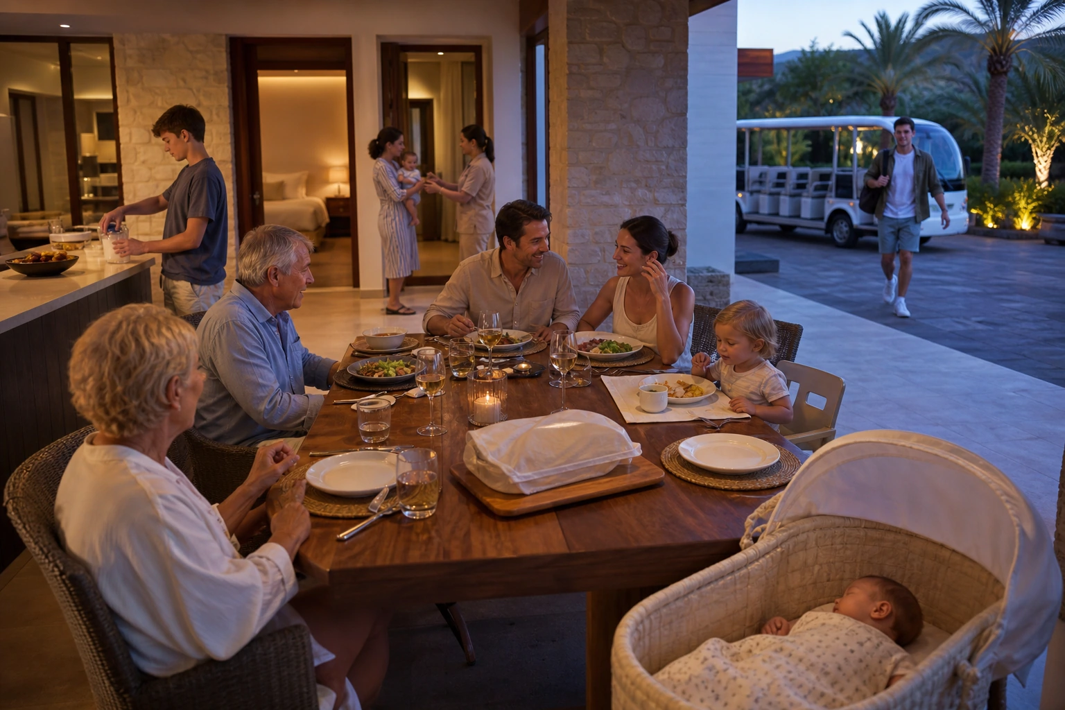 Photorealistic illustration for multigenerational travel: signature experience