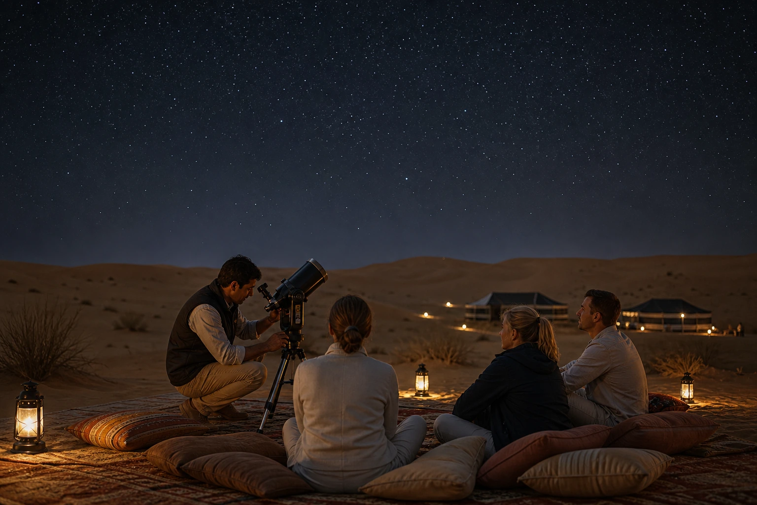 Fotorealistische Illustration zu oman desert camp mountain hotel: signature experience