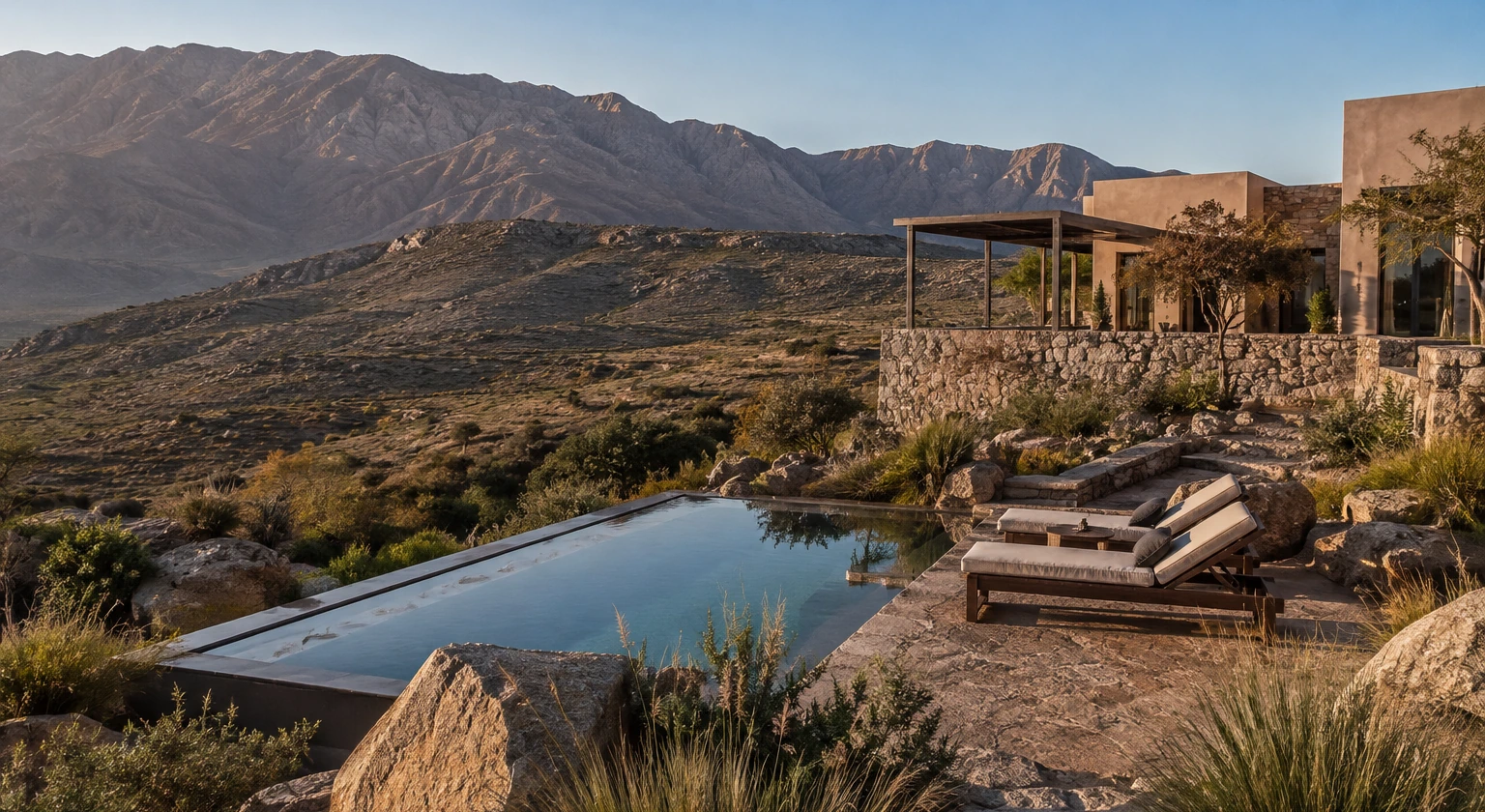 Photorealistic illustration for oman luxury route: accommodation and physical layout