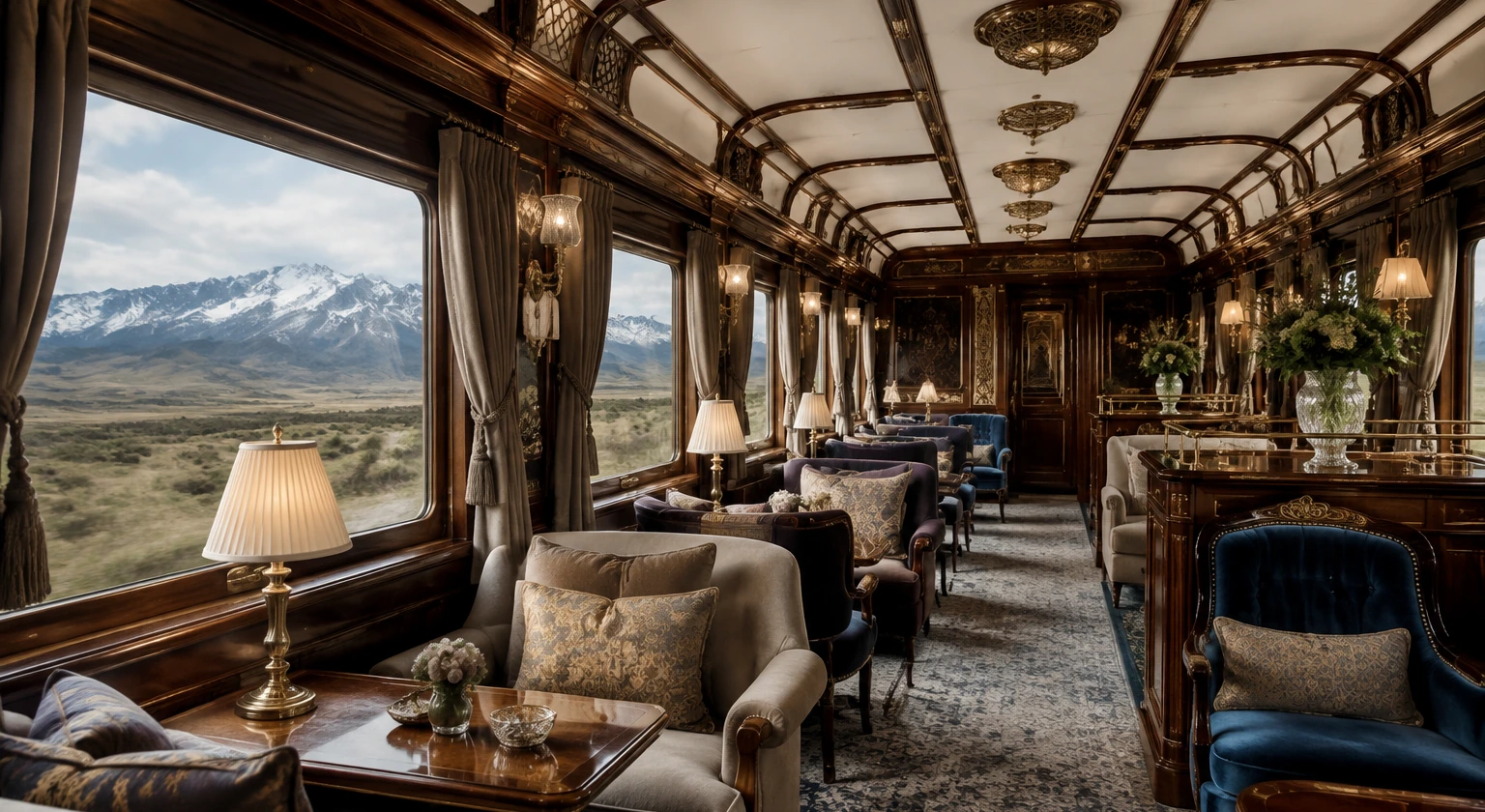 Photorealistic illustration for orient express alternatives: accommodation and physical layout