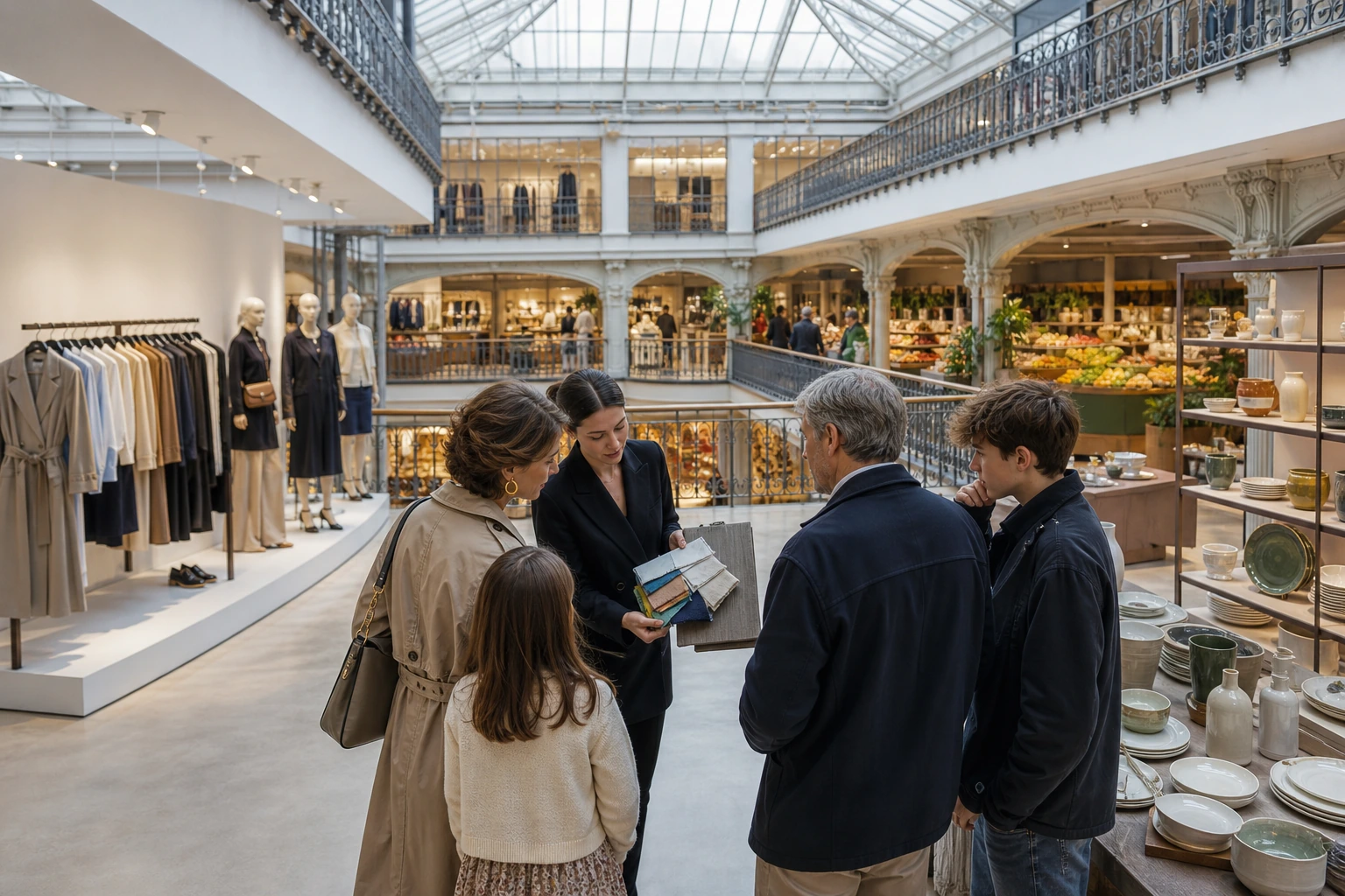 Illustration photoréaliste pour paris palace shopping culture : signature experience