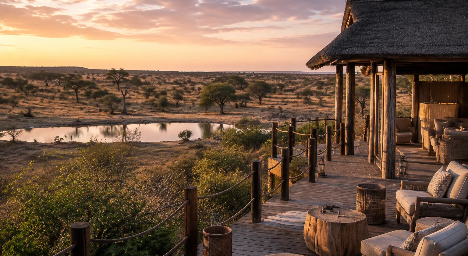 Photorealistic illustration for photographic safari planning: accommodation and physical layout