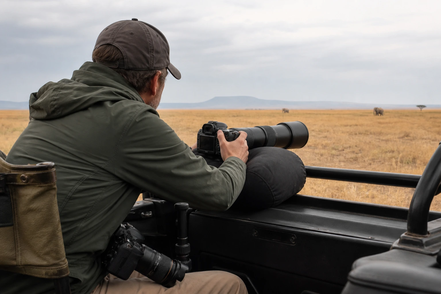 Photorealistic illustration for photographic safari planning: accommodation and physical layout