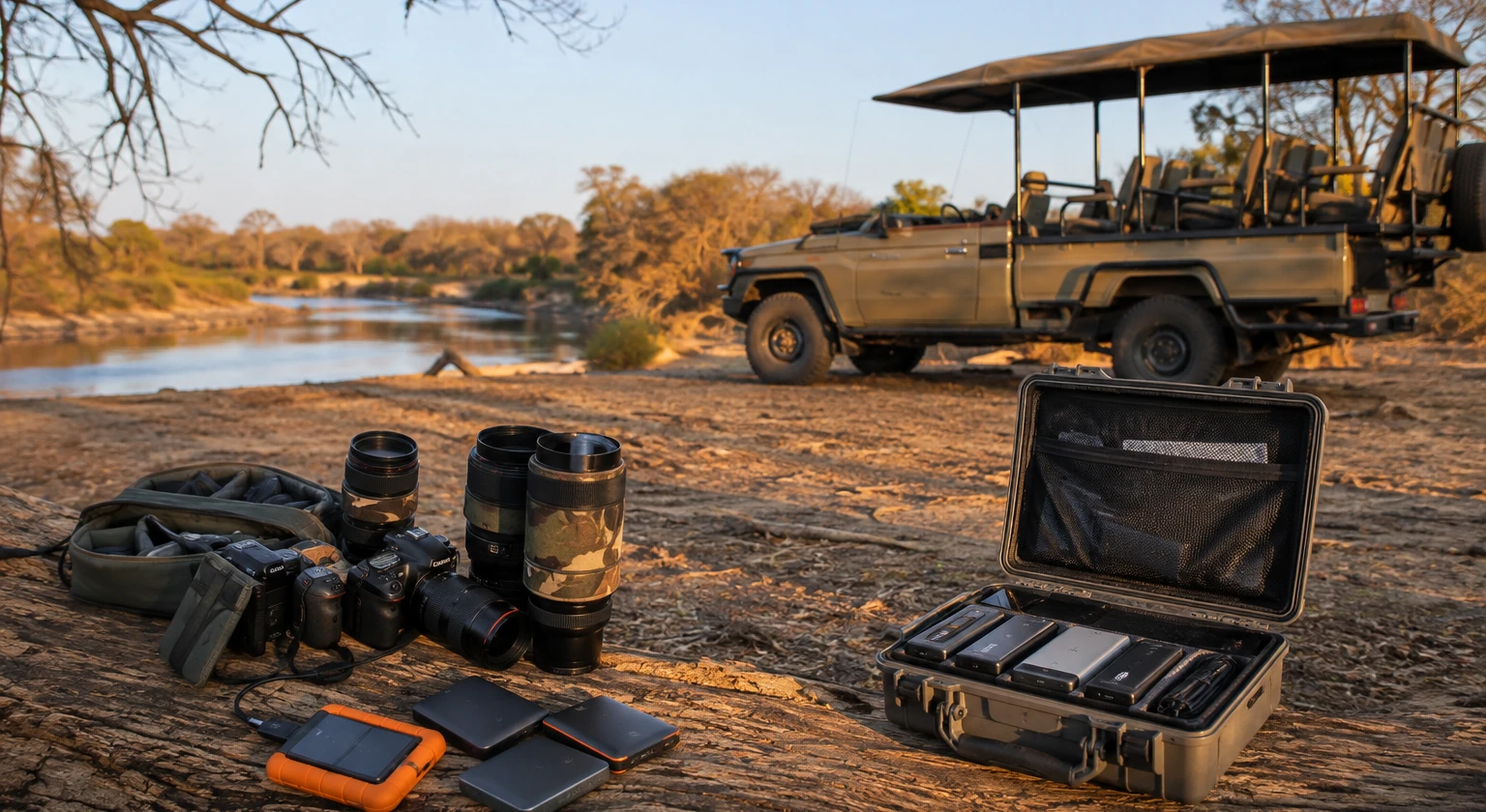 Photorealistic illustration for photographic safari planning: reality-check detail