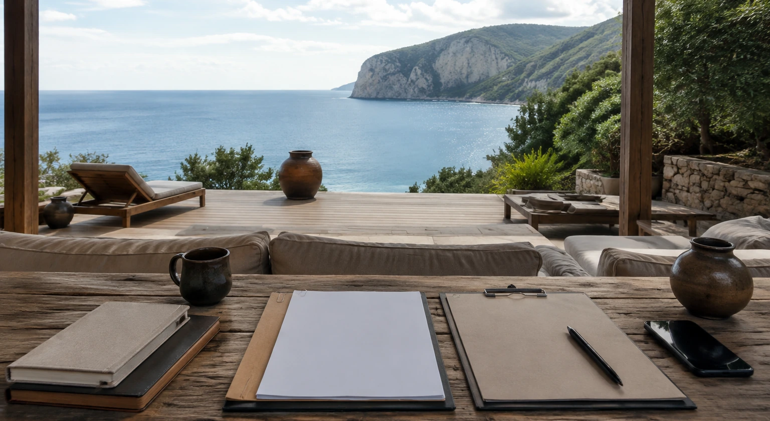 Photorealistic illustration for prebooking questions: reality-check detail