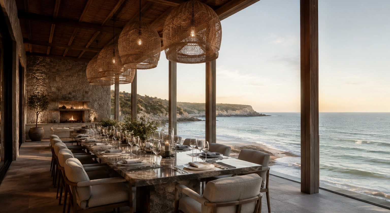 Photorealistic illustration for private dining experiences: accommodation and physical layout
