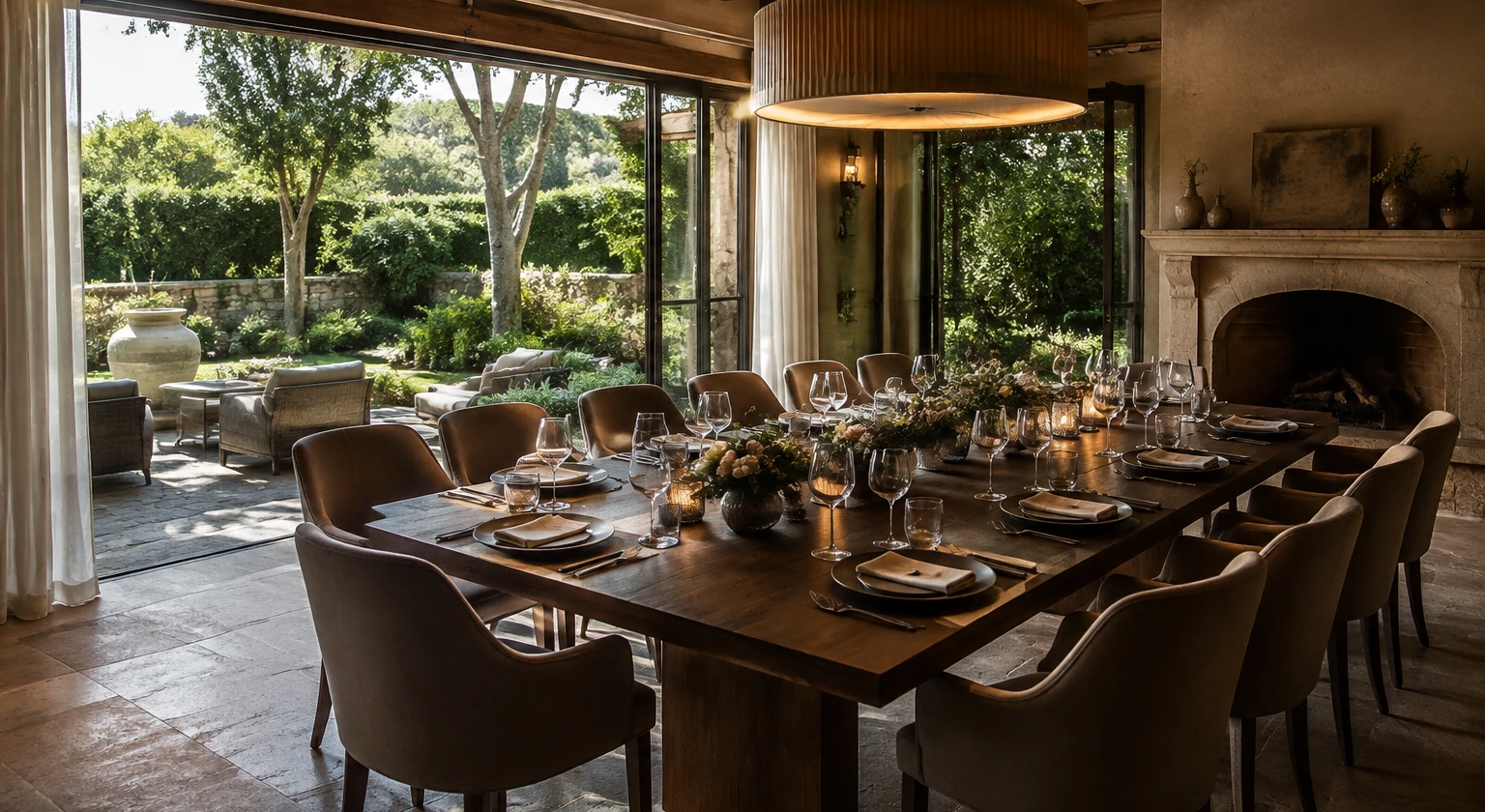 Photorealistic illustration for private dining experiences: signature experience