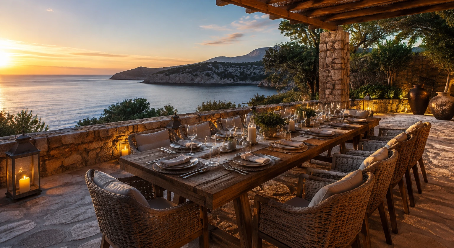 Photorealistic illustration for private dining experiences: reality-check detail