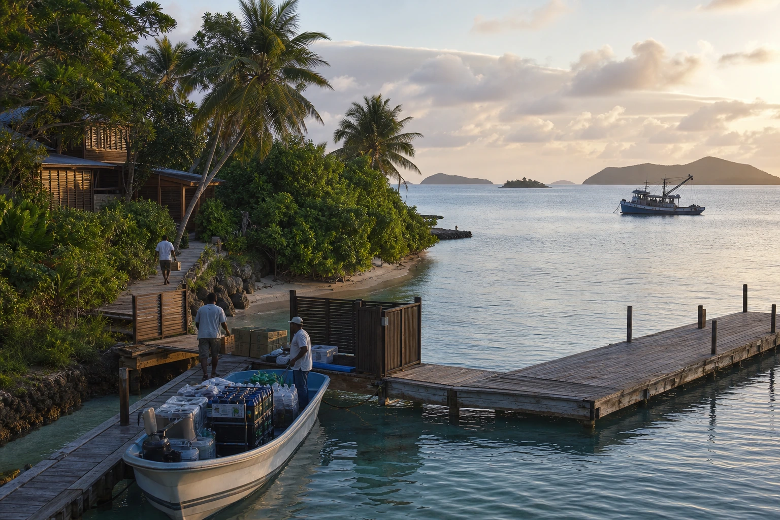 Photorealistic illustration for private island buyout: signature experience
