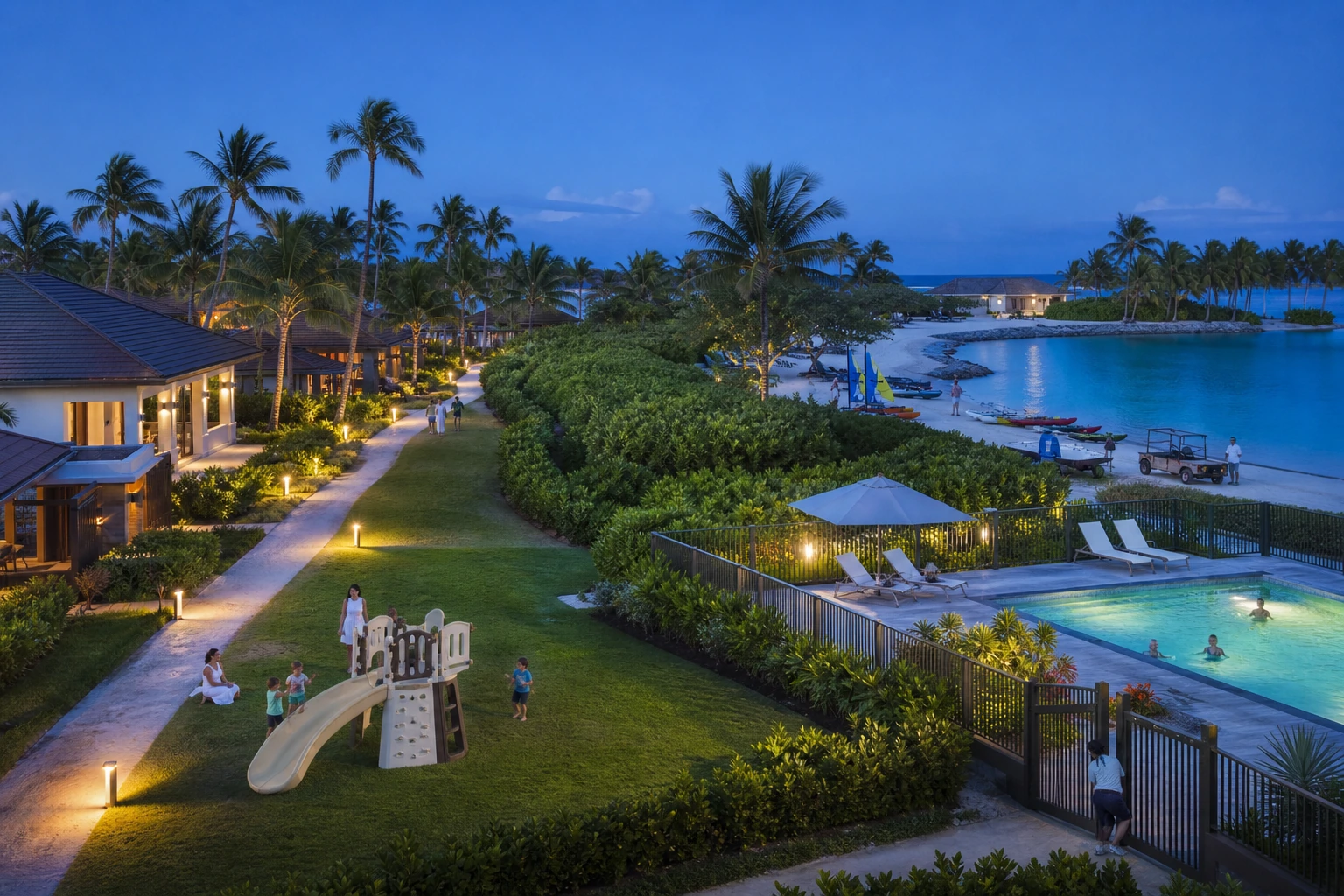 Photorealistic illustration for private island buyout: logistics and service