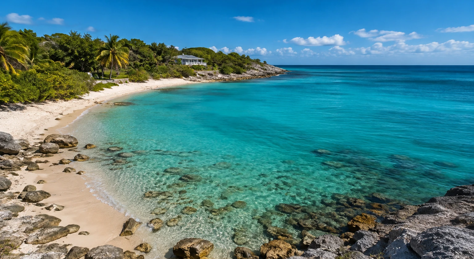 Photorealistic illustration for private island buyout: reality-check detail