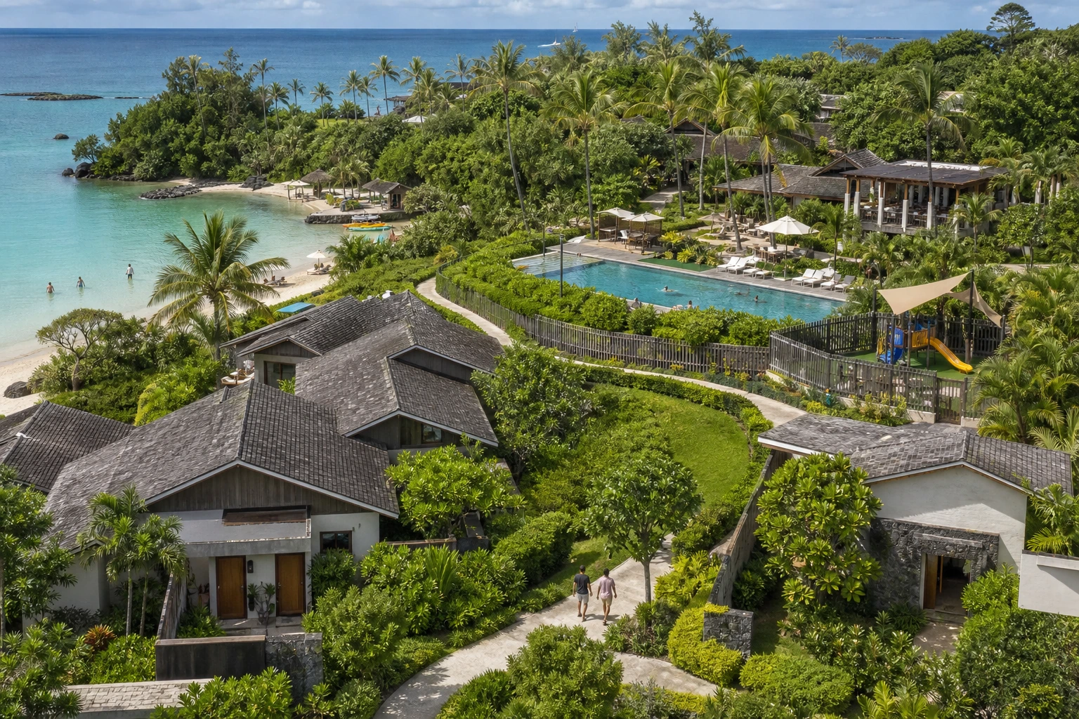 Photorealistic illustration for private island resorts: logistics and service