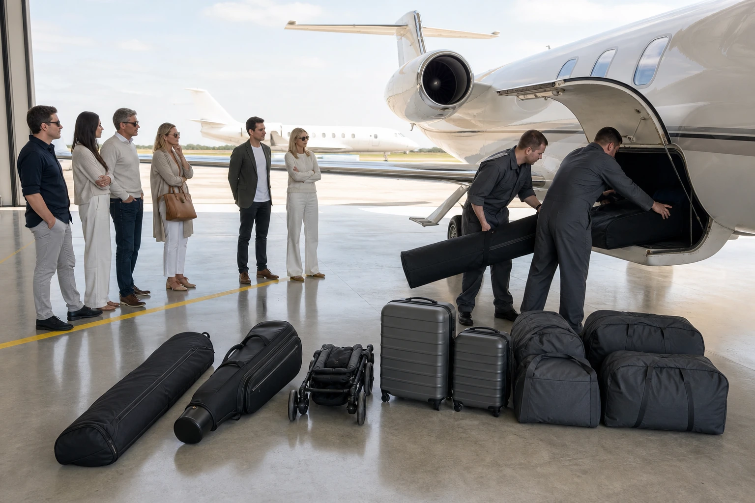 Photorealistic illustration for private jet empty legs: signature experience