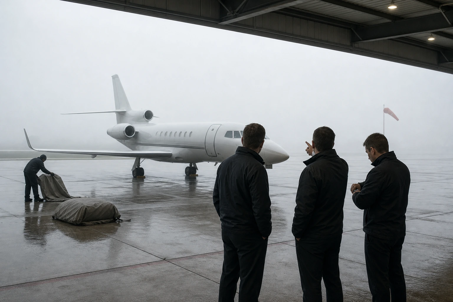 Photorealistic illustration for private jet empty legs: logistics and service