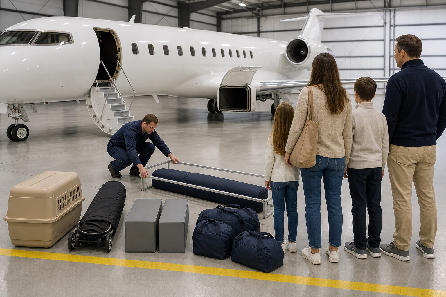 Fotorealistische Illustration zu private jet travel cost value: signature experience