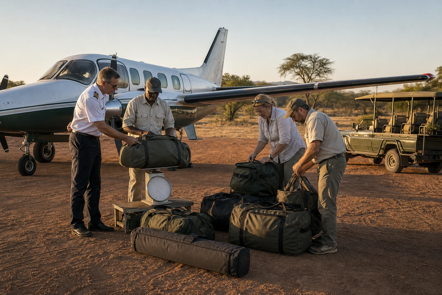 Photorealistic illustration for private safari tanzania: logistics and service